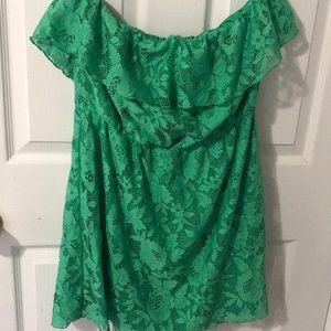 Strapless dress. Mini